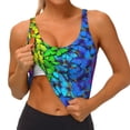 thumbnail image 2 of Sikiie Multicolored Butterflies Print Strappy Sports Bra for Women Padded Push Up Sports Bra Athletic Running Sports Bra Workout Bra Yoga Bra, 2 of 5