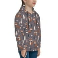 thumbnail image 3 of Rateoe Snowflake Fox Pattern Boys Hoodie, Youth Pullover Hooded Sweatshirt, Kangaroo Pocket Hoodie for Kids-Small, 3 of 6