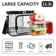 thumbnail image 2 of GYEUKHAM Insulated Reusable Lunch Bag Adult Large Lunch Box for Women and Men with Adjustable Shoulder Strap,Front Zipper Pocket and Dual Large Mesh Side Pockets,Clear, 2 of 8