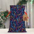 thumbnail image 4 of Fuzoiu Multicolor Bowling Print Christmas Gift Bag,Burlap Gift Bag with Drawstring Closure & Hang Tag,Perfect for Holidays, Birthdays, and Special Occasions-Medium, 4 of 7