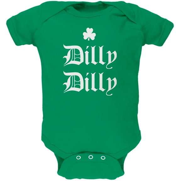 Old Glory St. Patricks Day Dilly Dilly Shamrock Short Sleeve Graphic Baby One Piece