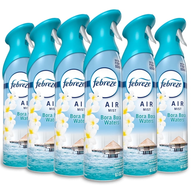 Ambientador en spray Febreze Bora Bora Waters, paquete de 6