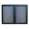 Quartet Enclosed Radius Fabric Bulletin Board, 4' x 3', 2 Door, Graphite Frame