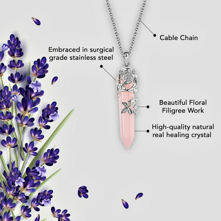 CHOOSE CRYSTAL: Cage Necklace on Silver Chain, Crystal Healing Necklace, Gemstone  Necklace Custom Length, Mayan Rose