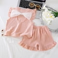 thumbnail image 5 of Ccpelsie Girls Summer Outfits Cute Sleeveless Top High Waisted Short Sets with Pockets Toddler Girl Clothes Pink,1-2 Years, 5 of 5