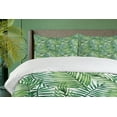 thumbnail image 4 of Ambesonne Leaf Duvet Cover Set, Botanical Wild Palm Trees, 2-Calking, Green White, 4 of 7