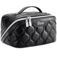 thumbnail image 1 of Set de 3 bolsas de maquillaje BOYATU Puffy, impermeable, de viaje, color negro, 1 of 8