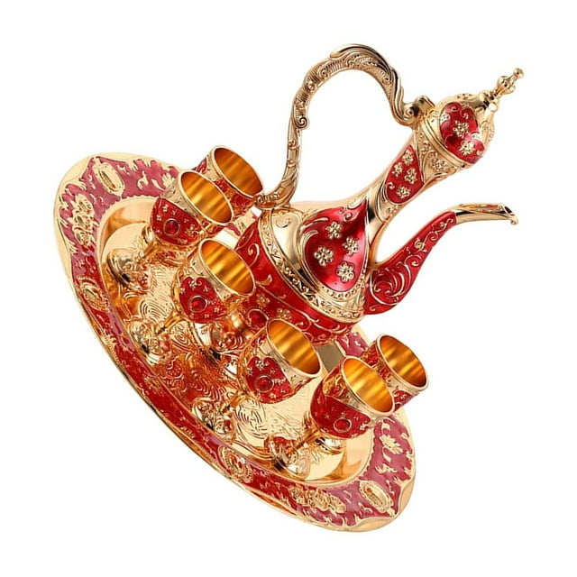 tamizeot Luxurious Turkish Coffee Pot With Cups And Drinks Jug Unique Features Table Decor For Parties Dining Room Easy To Clean