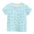 thumbnail image 4 of THDHVS Girls Shirts,Girls Short Sleeve Tops,Short Sleeve Graphic T-Shirt Round Neck Fahion Print Soprts Tee Light Blue 5-6 Years, 4 of 4
