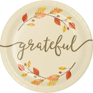 100 PCS Friendsgiving Plates, 9 Thanksgiving Paper Plates, Disposable  Large Thanksgiving Round Thick Paper Dinner Plates Fall Leaves Thanksgiving