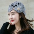 thumbnail image 5 of for Women Summer Flowers Lace Skullies Hat Knitted Hat Beret Cap Hollowed Out YELLOW, 5 of 8