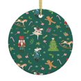 thumbnail image 1 of Adorno navideño colgante de Feliz Navidad para árbol de Navidad - Decoraciones colgantes de cerámica para fiestas - Ideas para regalar adornos navideños, 1 of 8