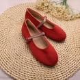thumbnail image 6 of Women Rhinestone Mary Jane Flats, Round Toe Sparkly Buckle Strap Flat Shoes, Soft Comfort Ballet Shoes for Wedding Party, 6 of 7