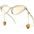 thumbnail image 1 of Gafas de sol de moda para mujer, estrechas, con forma de ojo de gato y cadena de metal, patillas H, 1 of 5