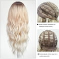 thumbnail image 2 of Long Curly Ombre Blonde Wigs With Bangs Wig for Women Synthetic Hair Wig for Party Cosplay Daily Use -26 inches(Beige Wig), 2 of 6