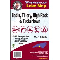 Kingfisher Maps Waterproof Lake Map High Rock Tuckertown Badin & Tillery Lakes
