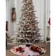 thumbnail image 4 of Pink Halloween Christmas Tree Skirt 36 Inches Large Christmas Skirt Tree, Halloween Ghost Orange Pumpkin Tree Skirt Christmas Decorations for Fireplace Party Holidays Indoor Outdoor, 4 of 7