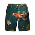 thumbnail image 4 of Lsque Mens Swim Trunks Koi Pond Lilies Pattern - Bathing Suit Compression Liner - Beach Swim Shorts Swimwear - (S-3XL) - Stretch Quick Dry -Medium, 4 of 9