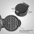 thumbnail image 3 of Máquina para hacer gofres UVFAST Mini antiadherente de 5 pulgadas y 220 V, color negro, 3 of 9