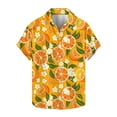 thumbnail image 2 of Jinhomg Holiday Beach Shirt for Men Trendy Tropical Fruit Graphic Hawaiian Shirt Casual Comfy Button Down Lapel Collar Aloha Shirts Male Vacation Wear 90% off Clearance Sale Orange L, 2 of 5