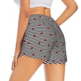 thumbnail image 4 of Picia Ladybugs on Black and White Striped Pattern Women's 2 in 1 Athletic Running Shorts High Waisted Workout Casual Gym Sweat Shorts with Comfy Liner Zipper Pockets-X-Large, 4 of 9