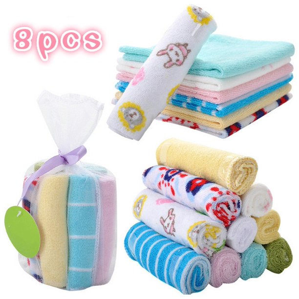 8pcs/lot Baby Feeding Towel Baby Cotton Towel Baby Face Cleaning Towel Baby Handkerchiefs Headband1pcChina He Qiyong unisex