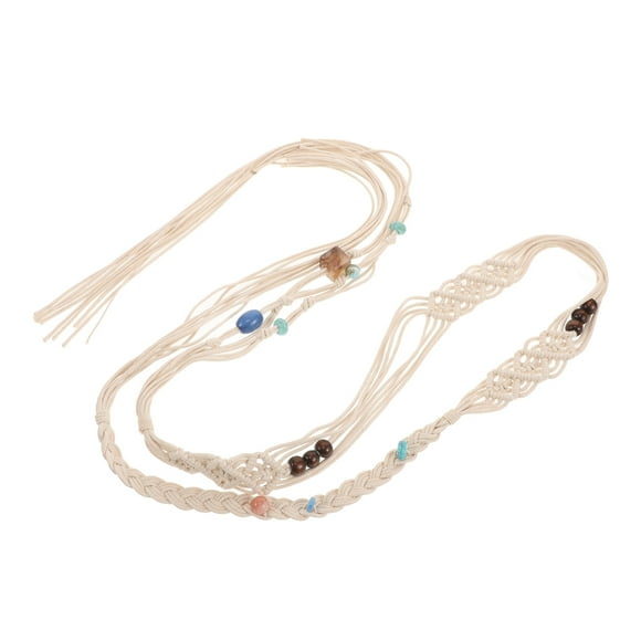 1Set Boho Cotton Rope Waist Belt with Tassel Design for Women Dresses and Skirts