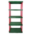 thumbnail image 6 of (2 pack) Santa's Little Shelves 13.88"D x 30"W x 68.8"H 5-Shelf Plastic Garage Storage Shelves, Red and Green, Adult, 6 of 10