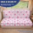 thumbnail image 2 of Aplkyhs Pink Stripe Bow Heart RV Folding Sofa Cushion Covers Stretch Anti-Slip Camper Cushions Cover Easy to Install Couch Cushion Slipcovers Washable RV Furniture Protector for Sofa Bed, 2 of 7