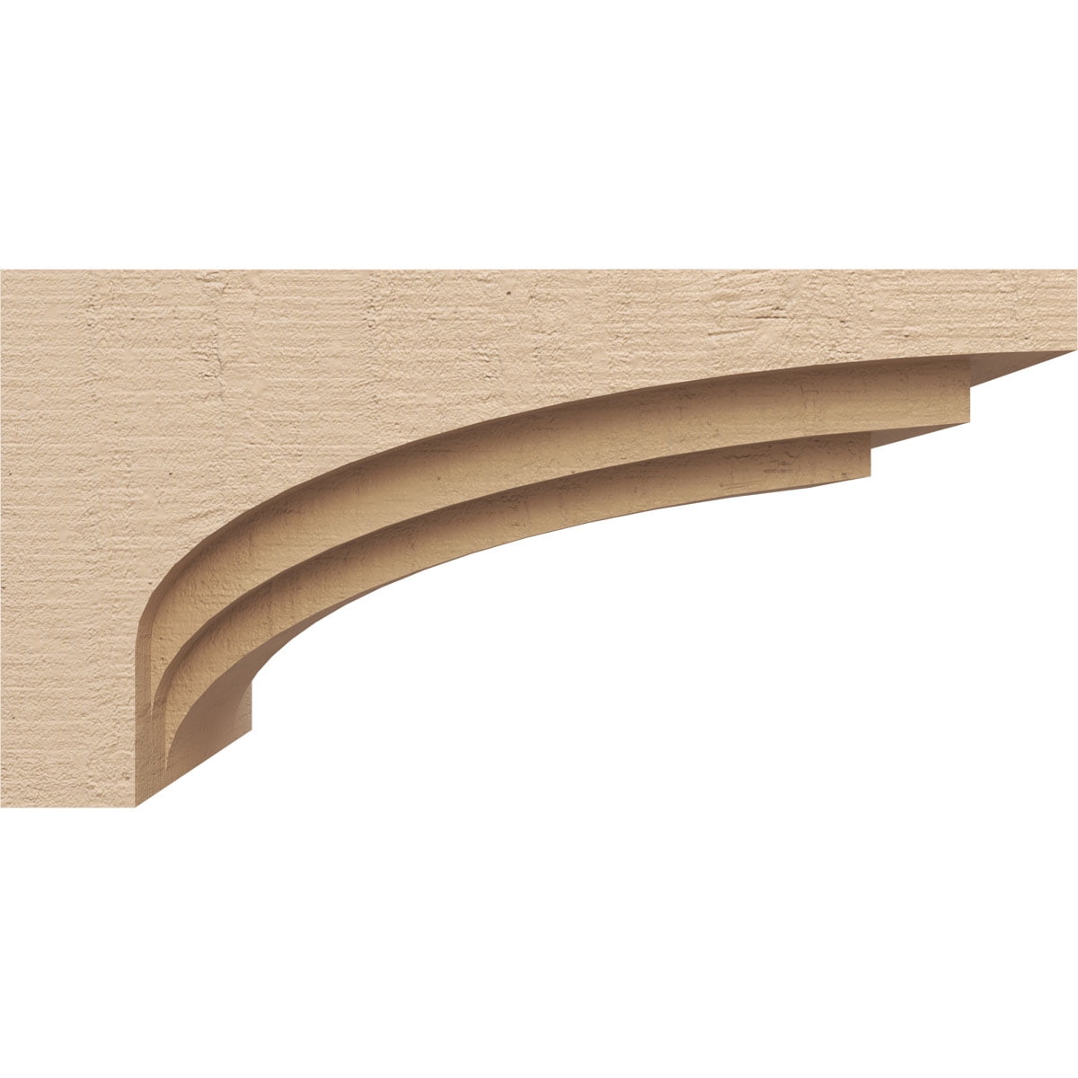 10"W x 20"D x 10"H Wide Rockford Rough Cedar Woodgrain TimberThane Corbel, Primed Tan
