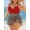 Red, variant on Plus Size Women's 2-Piece Leopard Print Mesh Padded Wire Bra & High Waist Bottoms Tankini Swimsuit