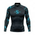 thumbnail image 5 of New Mens Rash Guards Long Sleeve Surf Shirt Surfing Diving Suit UV Protection Tops Skinsuit Swimming Tight Gym Clothes Rashguard 2 XL Fit 55-60KG, 5 of 5