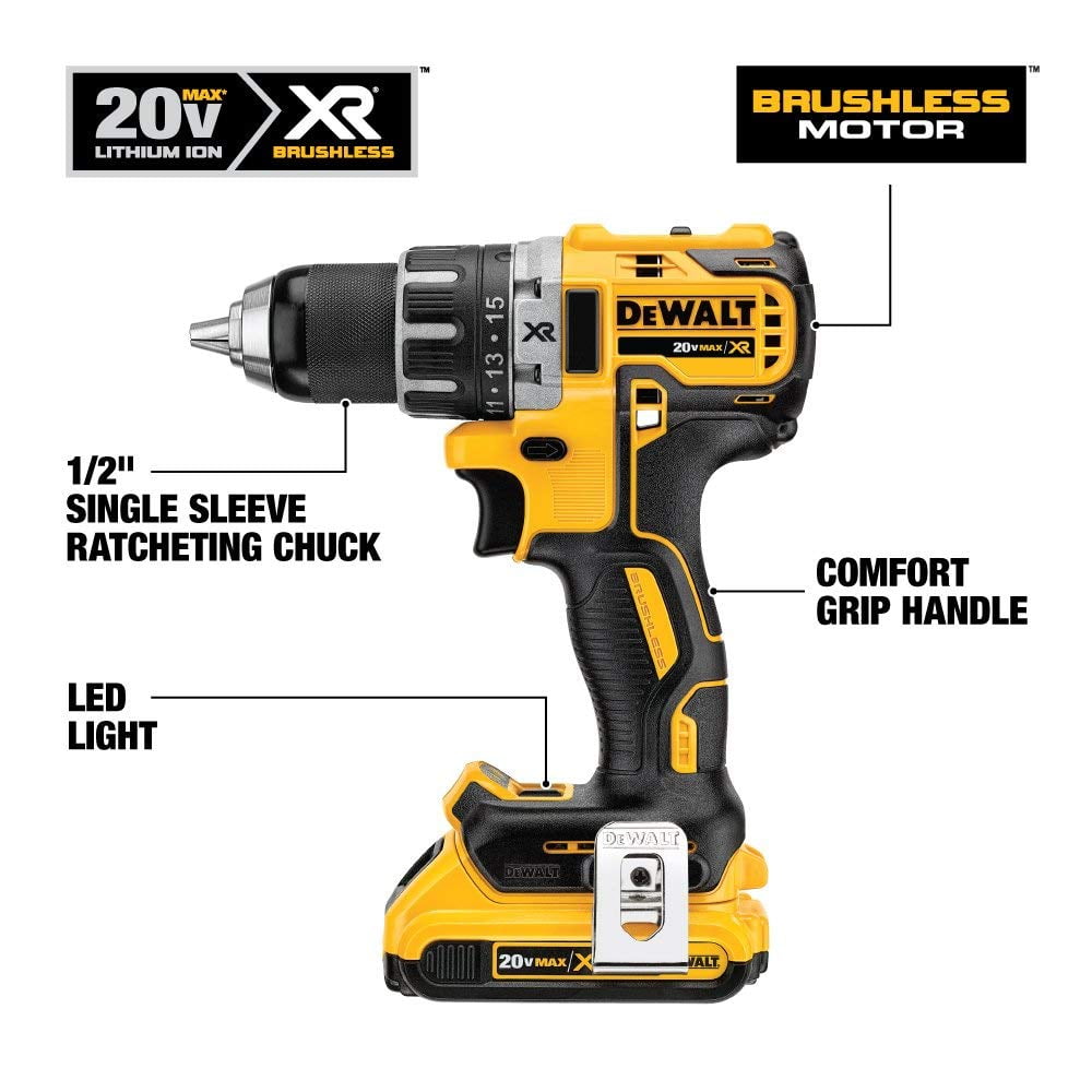 Dewalt DCD791D2 20V Max XR LithiumIon Brushless Cordless Compact Drill