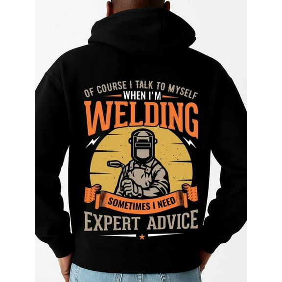 Welding Expert Hoodie hoodies & sweatshirt funny humor for men sweater hoodie black Casual Classic Design Pullover Hooded Sweatshirt Streetwear For Winter Fall, As Gift winter work wife