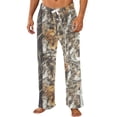 thumbnail image 3 of GrmtClth Men's Flannel Camo Lounge Pants Soft Thick Flannel Elastic Waist Flare Leg Daily Workout Sleep Sweat Pants Earthy Yellow XXL, 3 of 6