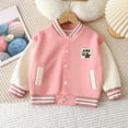 thumbnail image 2 of Hessimy Boys And Girls Baseball Jacket Single Layer Outerwear Splicing Hoodless Casual Fashion Jacket (Pink,9-10 Years), 2 of 6