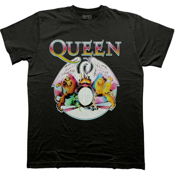 Queen Unisex T-Shirt: Multi Colour Crest (Small)