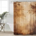thumbnail image 2 of 72x78 Inch Shower Curtain Brown Forest Bathroom Decor Waterproof Fabric Bathtub Bath Curtains Decorative Tree Vintage Farmhouse Extra Long Shower Curtain Set with Hooks, 2 of 6