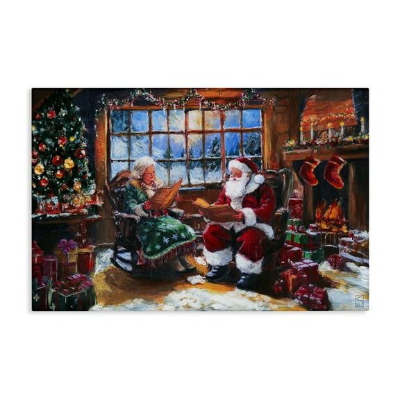 Stupell Industries Mr. and Mrs. Claus Hearth Canvas Wall Art, design by Sara Culpepper, 30 x 45