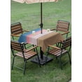 thumbnail image 5 of Square Outdoor Tablecloth with Umbrella Hole Blue Pink Brown Ombre Outside Table Cloth Waterproof Patio Table Cover Vintage Farmhouse Wooden Zipper Tablecloths for Picnic Party Camping 54x54 Inch, 5 of 8