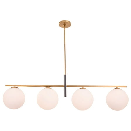 Modern 4-Light Linear 1-Tier Gold Chandeliers