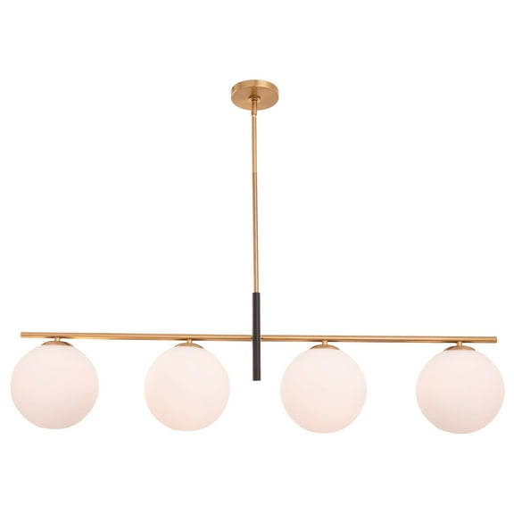 Modern 4-Light Linear 1-Tier Gold Chandeliers