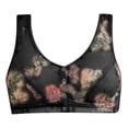 thumbnail image 2 of Nmnitkp Nursing Bras Antibacterial Fabric Seamless Wireless Push Up Bras For Older Women And Everyday Bras Ice Silk And Lace Bra Black,48, 2 of 5