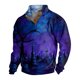 thumbnail image 1 of Sudadera con capucha de manga larga con estampado de telaraña de Halloween para hombre con diseño de castillo gótico espeluznante, 1 of 3