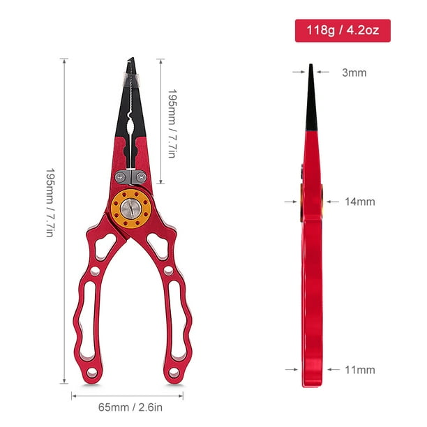 Amdohai Aluminium Fishing Pliers Hook Remover Pliers Fish Holder Split Ring  Tool Clip Clamp Line Cutters with Lanyard and Storage Bag 