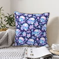 thumbnail image 4 of KLL crystal Skull flower leaf Decorative Throw Pillow Covers Velvet Soft for Couch Sofa Bedroom Living Room Outdoor (No pillow core)- 18"x18", 4 of 5