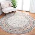 thumbnail image 2 of SAFAVIEH Shivan Jaime Bordered Area Rug, Grey/Rose, 6'7" x 6'7" Round, 2 of 7
