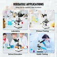 thumbnail image 4 of SKYSHALO Trinocular Compound Microscope, Magnification Range 40X-5000X with Dual-Layer Mechanical Stage, Connectivity Options, LED Light Source, and Included Microscope Slides, 4 of 9