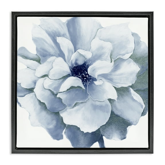 Stupell Industries Blue Radiant Bloom Botanical & Floral Painting Black Floater Framed Art Print Wall Art, 18 x 18
