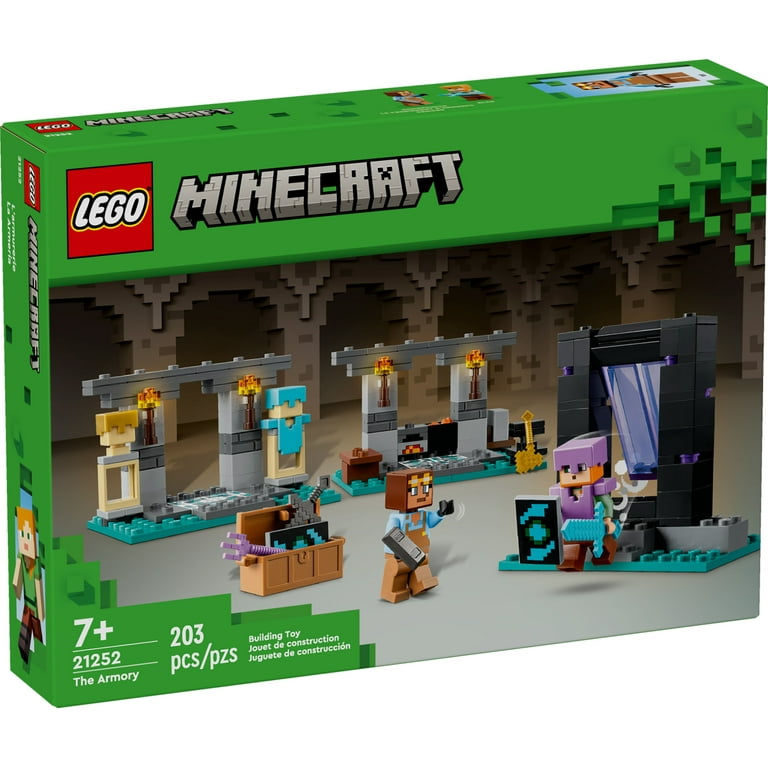 LEGO Minecraft The Armory Building Set Includes Popular Minecraft Figures Alex and Armorsmith Action Toy for Gamers and Kids Gift for Boys and